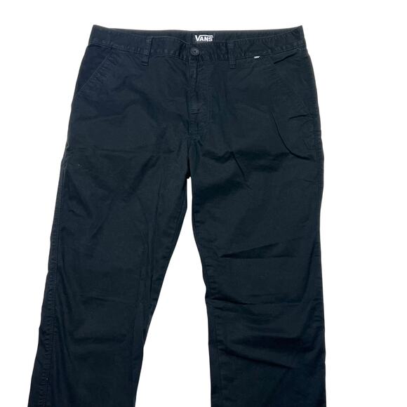Vans Chino Pants Mens 32x30 Black Straight Stretchy Fit Skate Casual New - Picture 3 of 9
